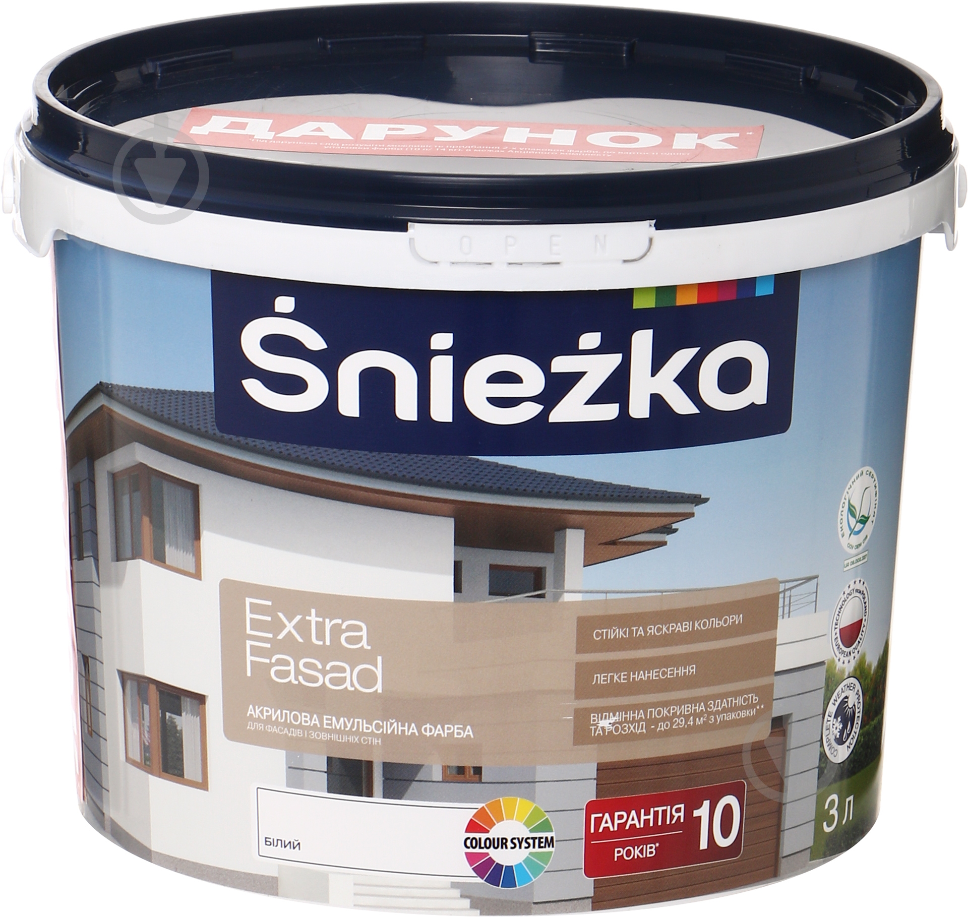Фарба Sniezka Extra Fasad 10 л + 3 л у дарунок - фото 3