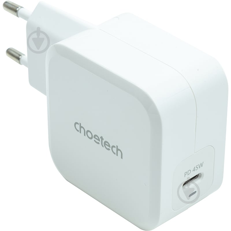 Зарядний пристрій Choetech GaN USB Type-C 45W, PD, QC, PPS - фото 1