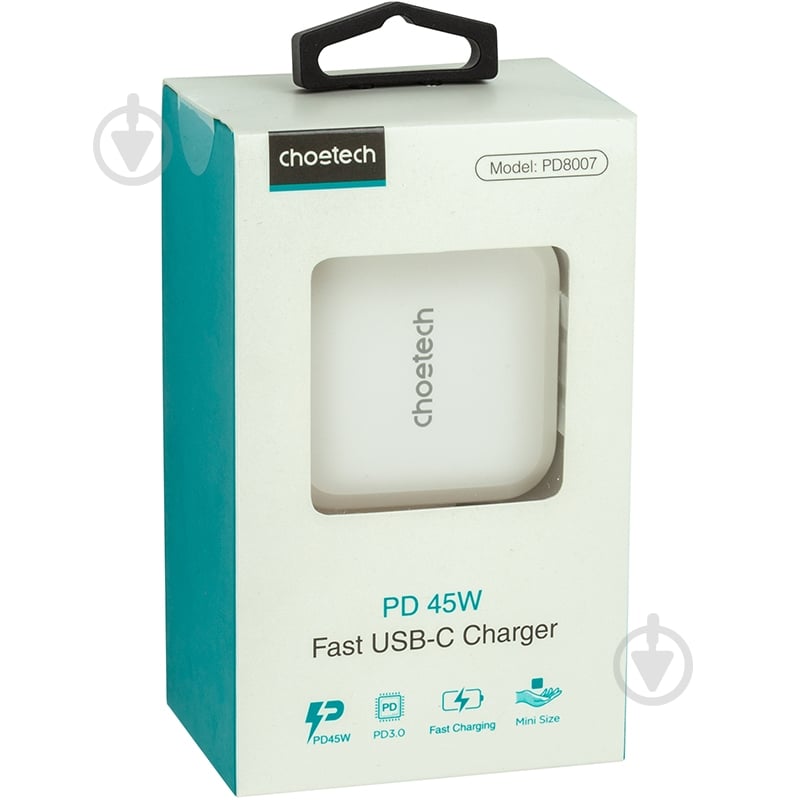 Зарядний пристрій Choetech GaN USB Type-C 45W, PD, QC, PPS - фото 5