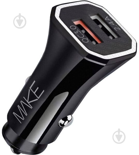 Автомобільний зарядний пристрій Make 30W QC / 2.4A Black (MCC-33QBK) - фото 1