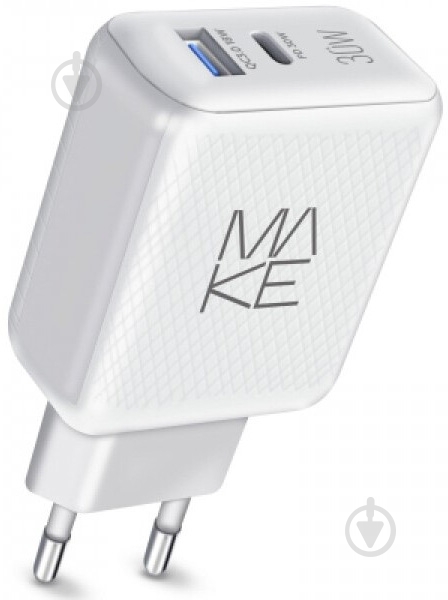 Зарядний пристрій Make 30W PD+QC White (MCW-326PWH) - фото 1