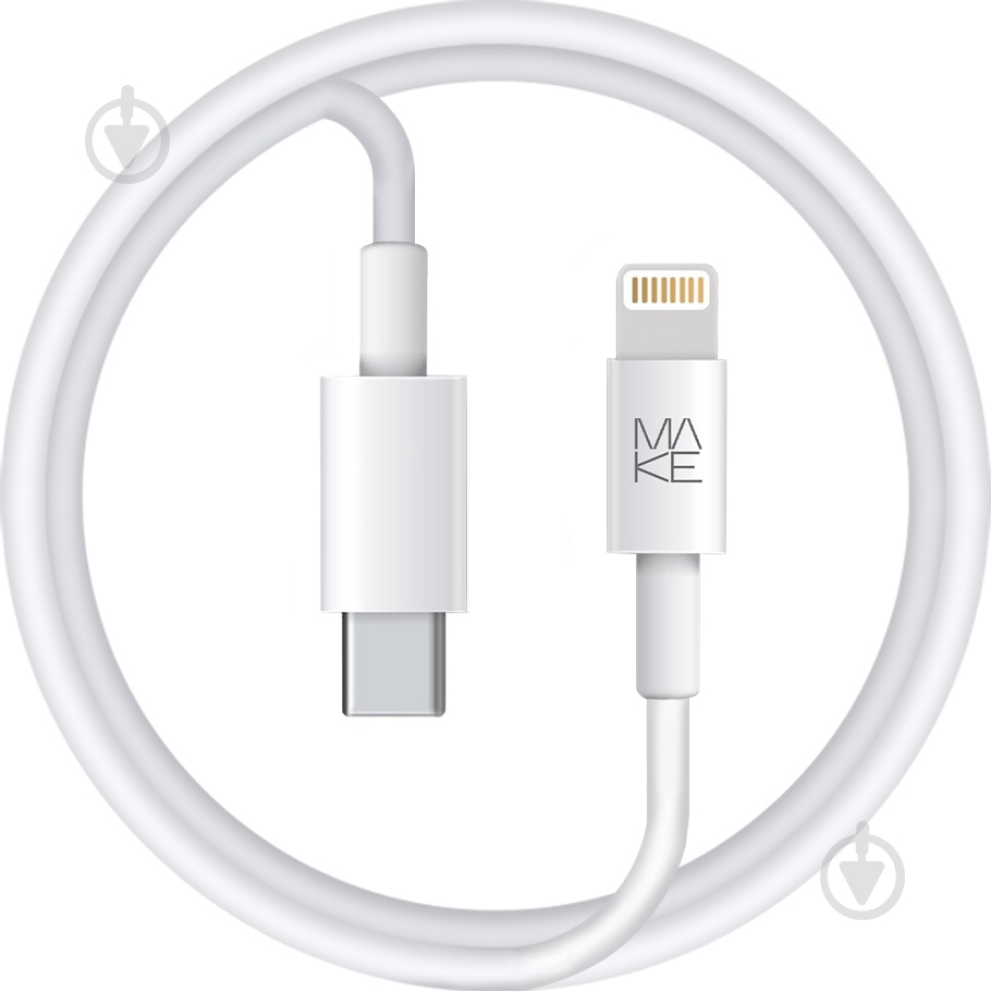 Кабель Make Type-C to Lightning 3A TPE 1,2 м білий (MCB-LT2WH) - фото 1