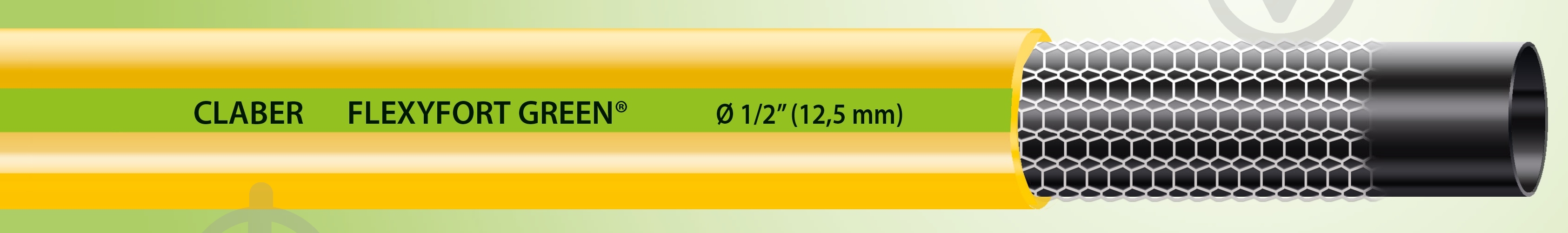 Шланг для полива Claber 1/2" Flexyfort Green (на отрез) - фото 1 Шланг для полива Claber 1/2" Flexyfort Green (на отрез) - фото 1