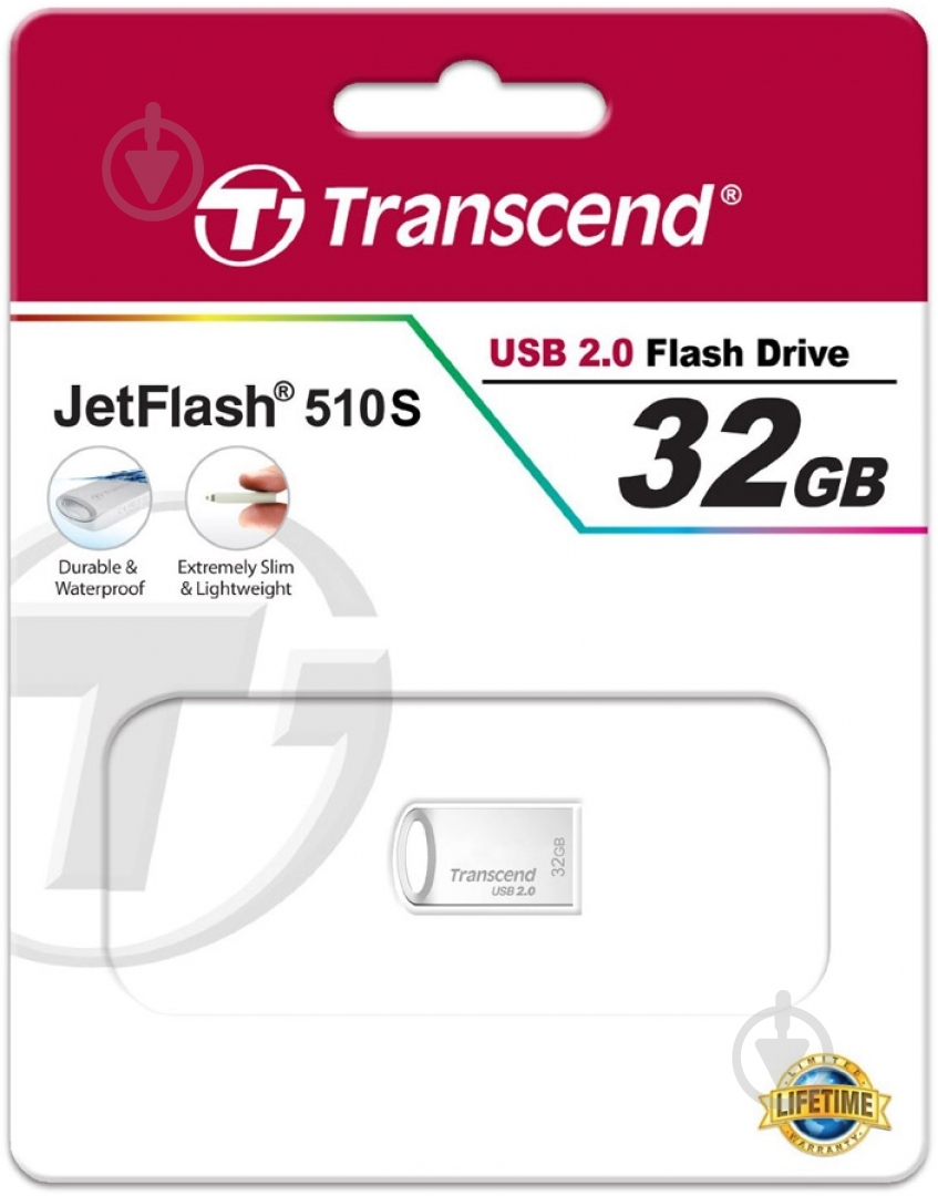 Флеш-память USB Transcend JetFlash 510 32 ГБ USB 2.0 silver (TS32GJF510S) - фото 4