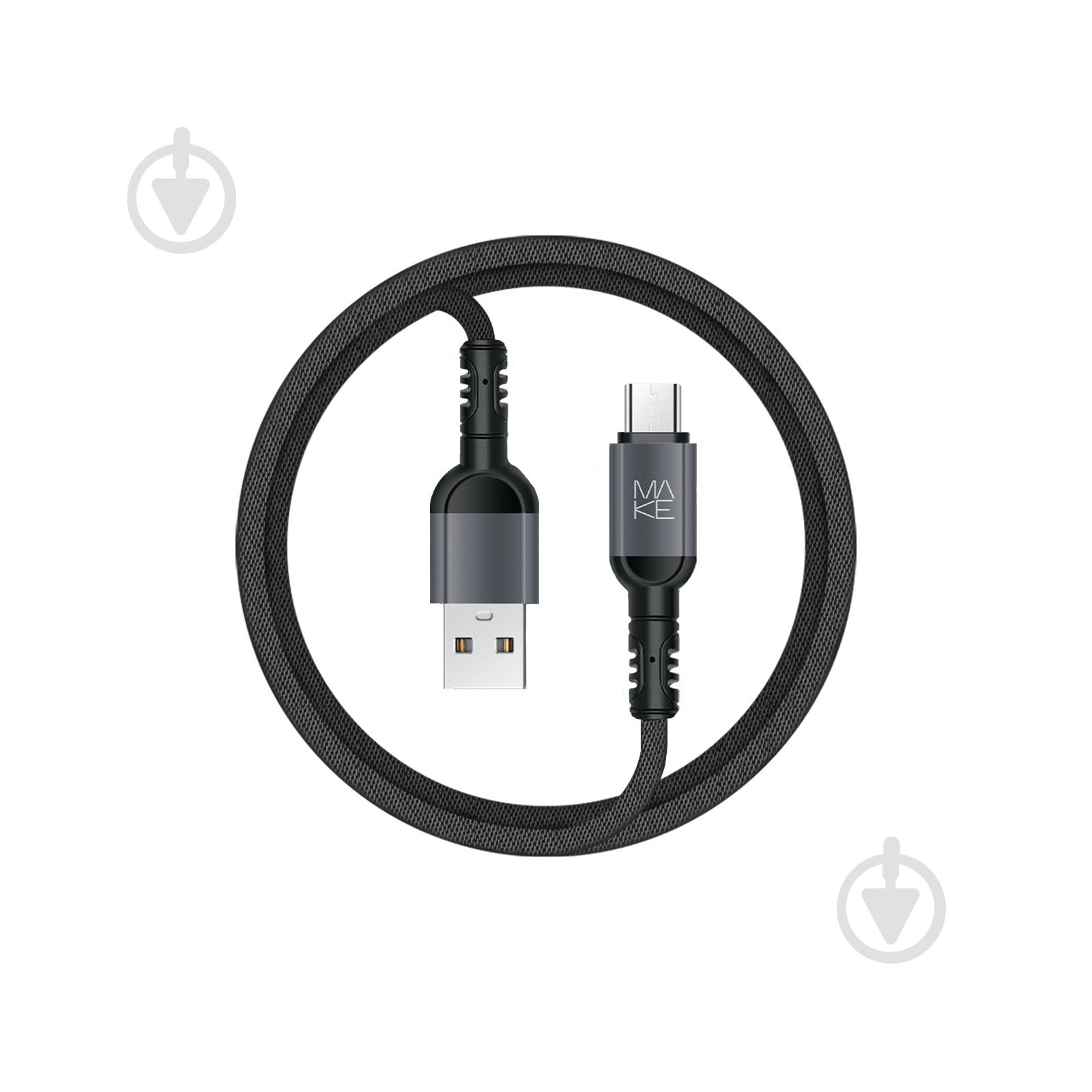Шнур Make USB 2.0 AM to Micro 5P 1.0m 2.4A Denim Grey 1 м (MCB-MD3GR) - фото 1