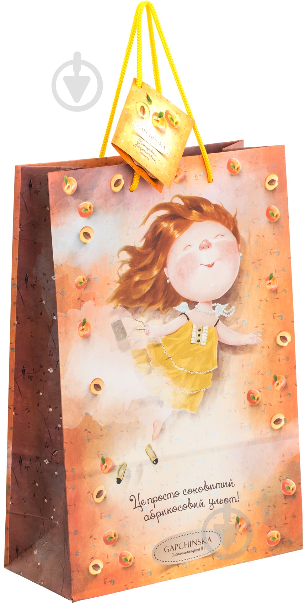 Пакет паперовий Абрикосовий ульот Gapchinska 34х23х10 - фото 2