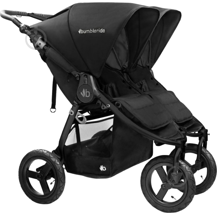 Коляска для двойни Indie Twin Silver Black - фото 1