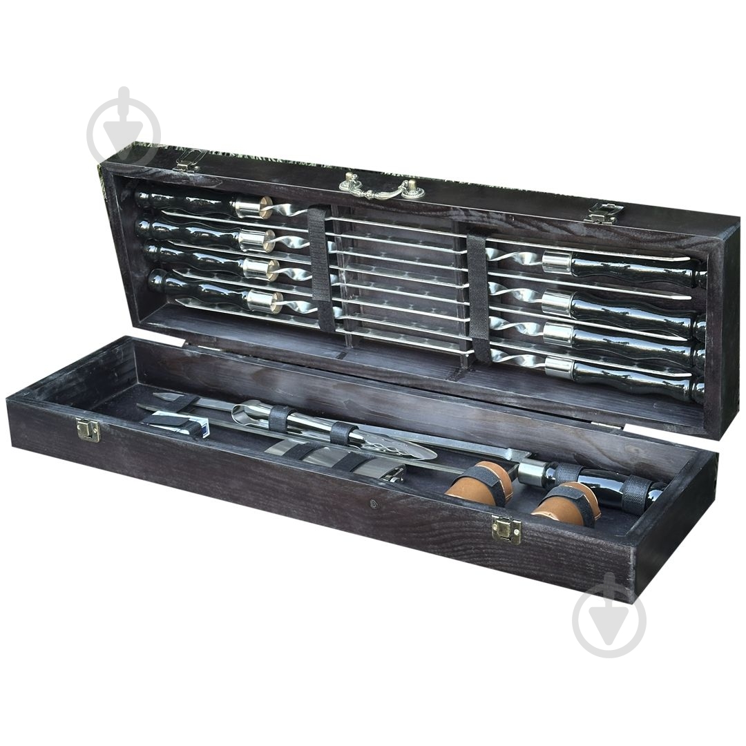 Набір шампурів Metalzavod "Джура" ручної роботи чорний - фото 3 Набір шампурів Metalzavod "Джура" ручної роботи чорний - фото 3