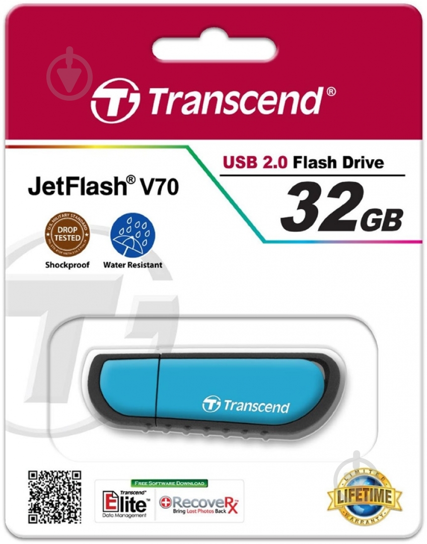 Флеш-память USB Transcend JetFlash V70 Rugged 32 ГБ USB 2.0 (TS32GJFV70) - фото 3