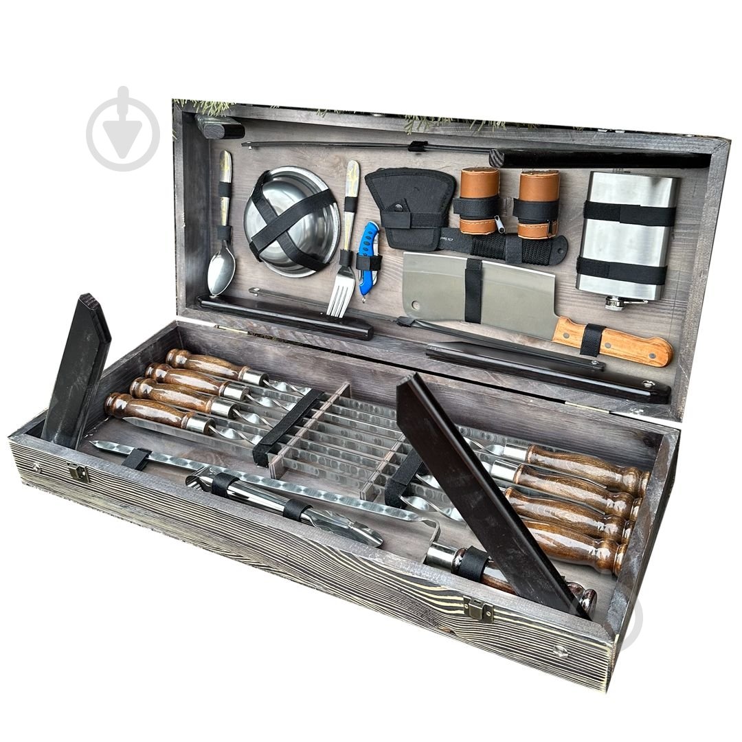 Набор шампуров Metalzavod кейс-стол "Просто неба" темная текстура - фото 4 Набор шампуров Metalzavod кейс-стол "Просто неба" темная текстура - фото 4