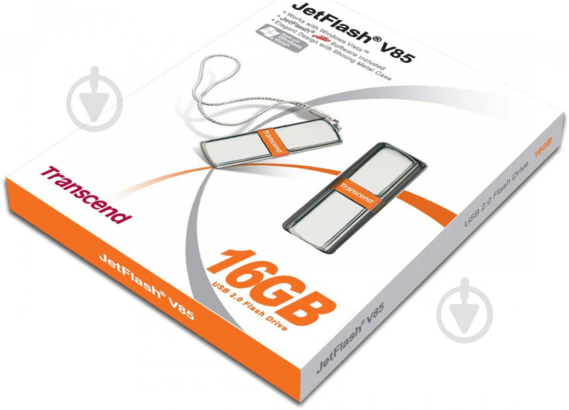 Флеш-память USB Transcend JetFlash V85 16 ГБ USB 2.0 silver (TS16GJFV85) - фото 3