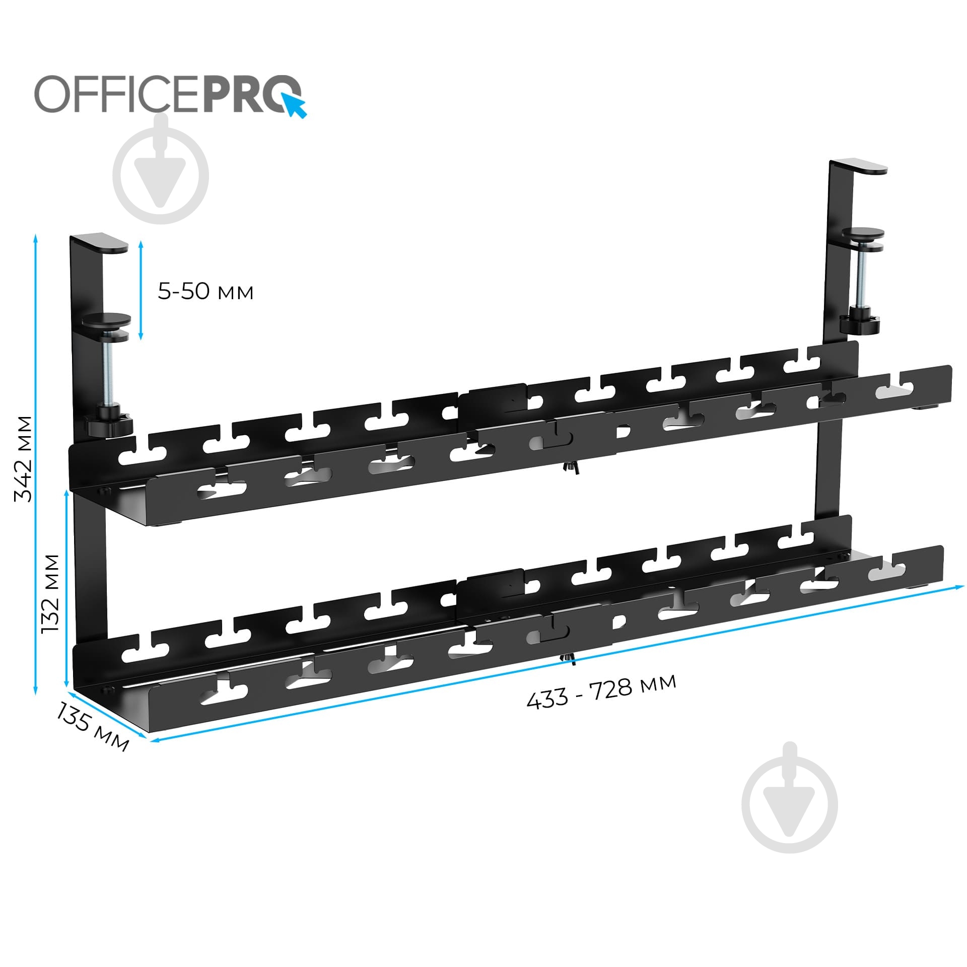Органайзер для кабелів CT690B Black OfficePro 02 чорний - фото 4 Органайзер для кабелів CT690B Black OfficePro 02 чорний - фото 4