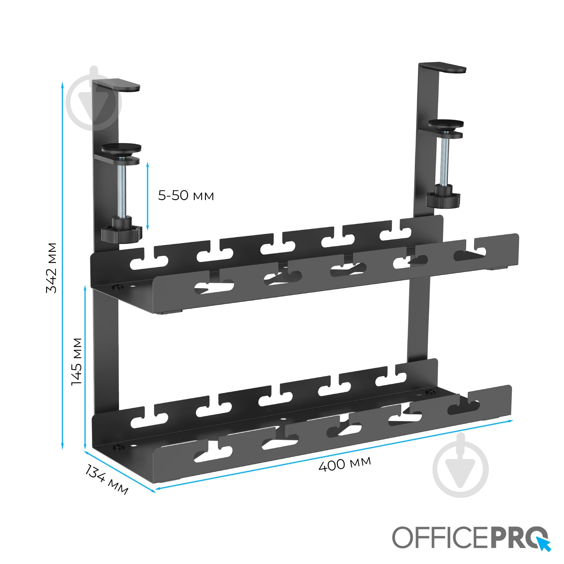 Органайзер для кабелей CT510B Black OfficePro 02 черный - фото 4