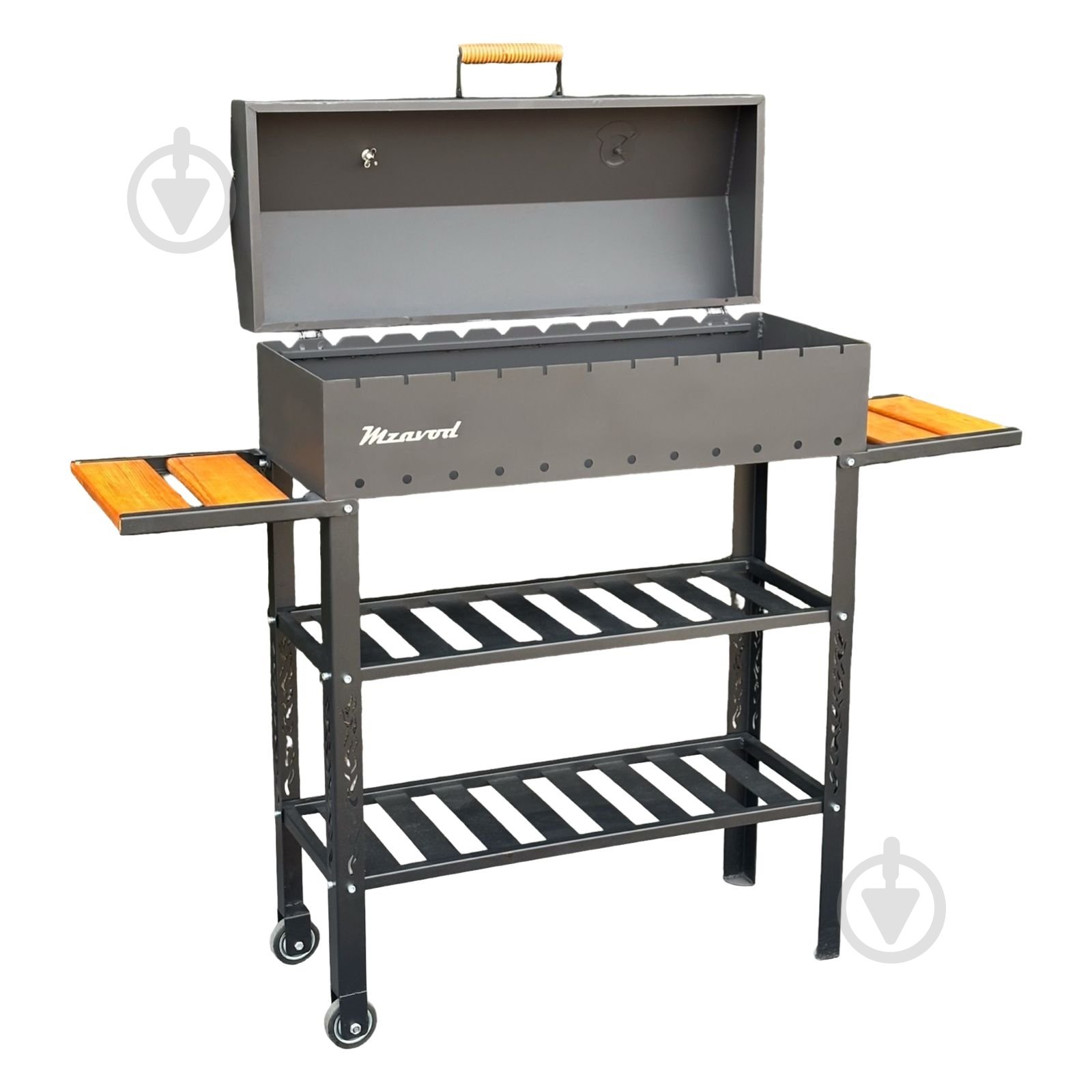 Мангал-барбекю Metalzavod "Гелиос" на 12 шампуров 4 мм с колесами - фото 2 Мангал-барбекю Metalzavod "Гелиос" на 12 шампуров 4 мм с колесами - фото 2