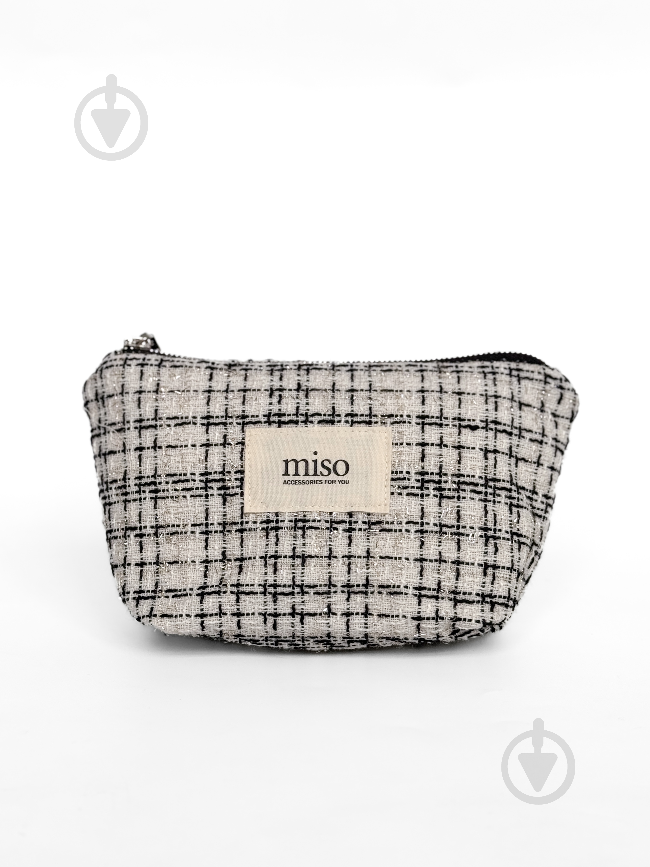 Косметичка MISO accessory TWEED маленькая белая молочная - фото 1