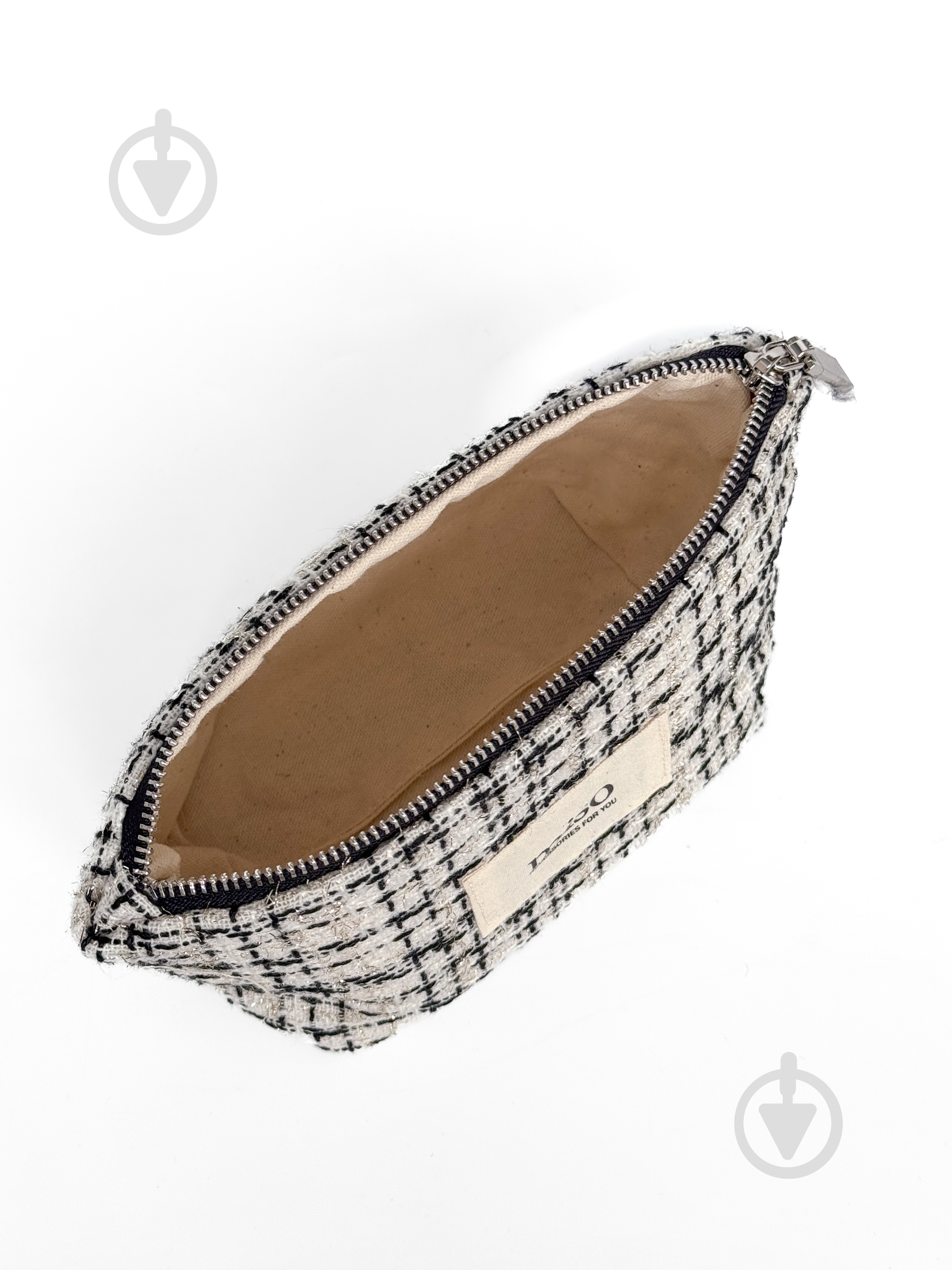 Косметичка MISO accessory TWEED маленькая белая молочная - фото 3