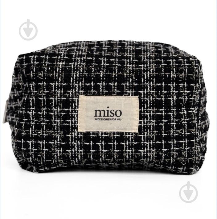 Косметичка MISO accessory TWEED средняя черная - фото 1