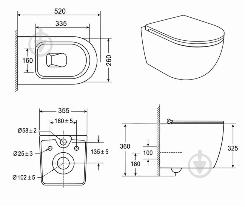 Унитаз подвесной Ravak Style S Vortex, сиденье Duroplast SLIM soft-close - фото 2 Унитаз подвесной Ravak Style S Vortex, сиденье Duroplast SLIM soft-close - фото 2