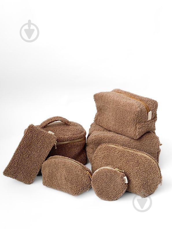 Косметичка MISO accessory TEDDY кругла коричнева - фото 2