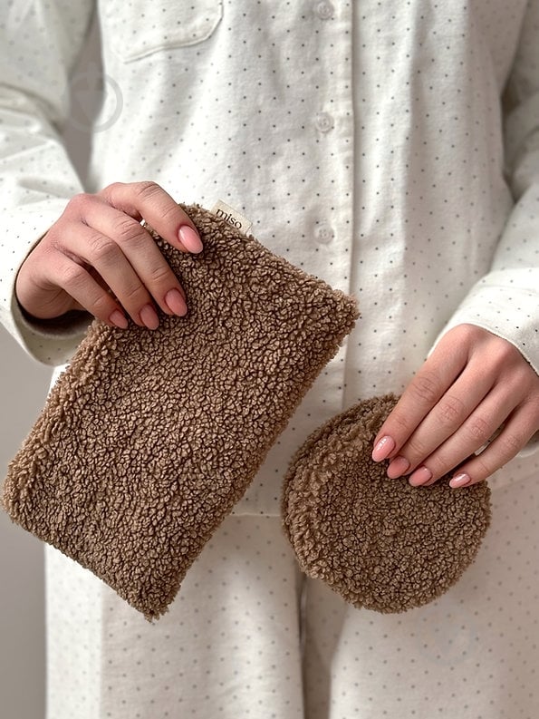 Косметичка MISO accessory TEDDY кругла коричнева - фото 3