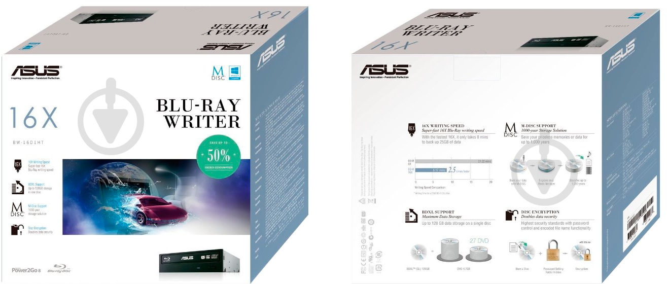 Оптический привод Asus Blu-Ray/HD-DVD BW-16D1HT/BLK/B/AS - фото 7
