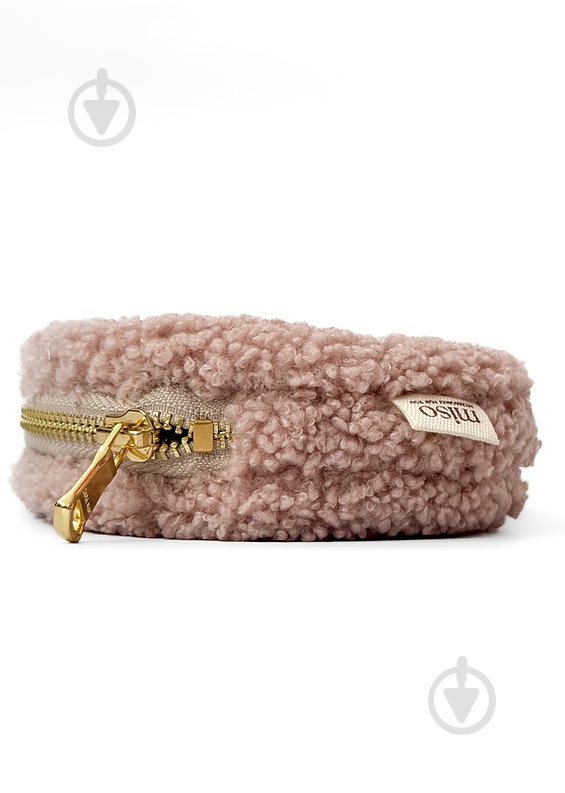 Косметичка MISO accessory TEDDY круглая пудровая - фото 2