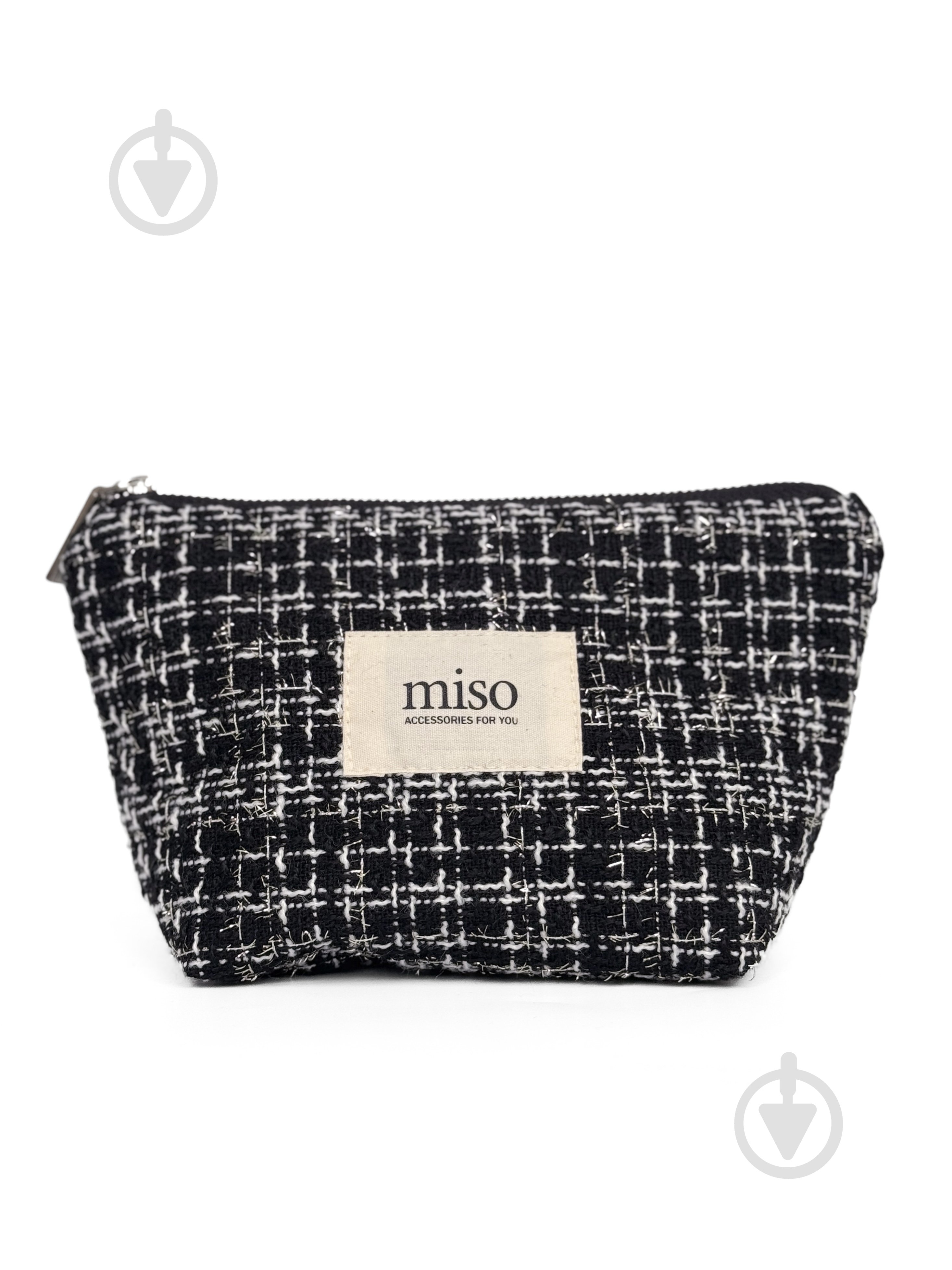 Косметичка MISO accessory TWEED маленькая черная - фото 1