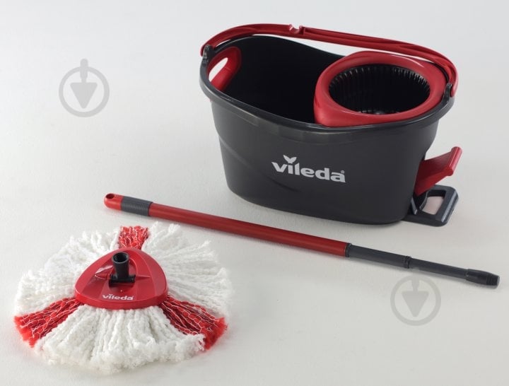 Комплект швабра і відро з механічним віджимом для підлоги Vileda Тurbo сірийчервоний - фото 12