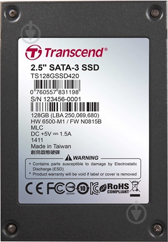 SSD-накопитель TRANSCEND SSD420 128GB 2,5" SATA III (TS128GSSD420I) - фото 1