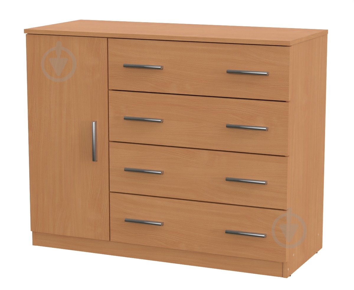 Комод Компанит 4+1Б (П) 1054x849x448 мм бук/бук - фото 1