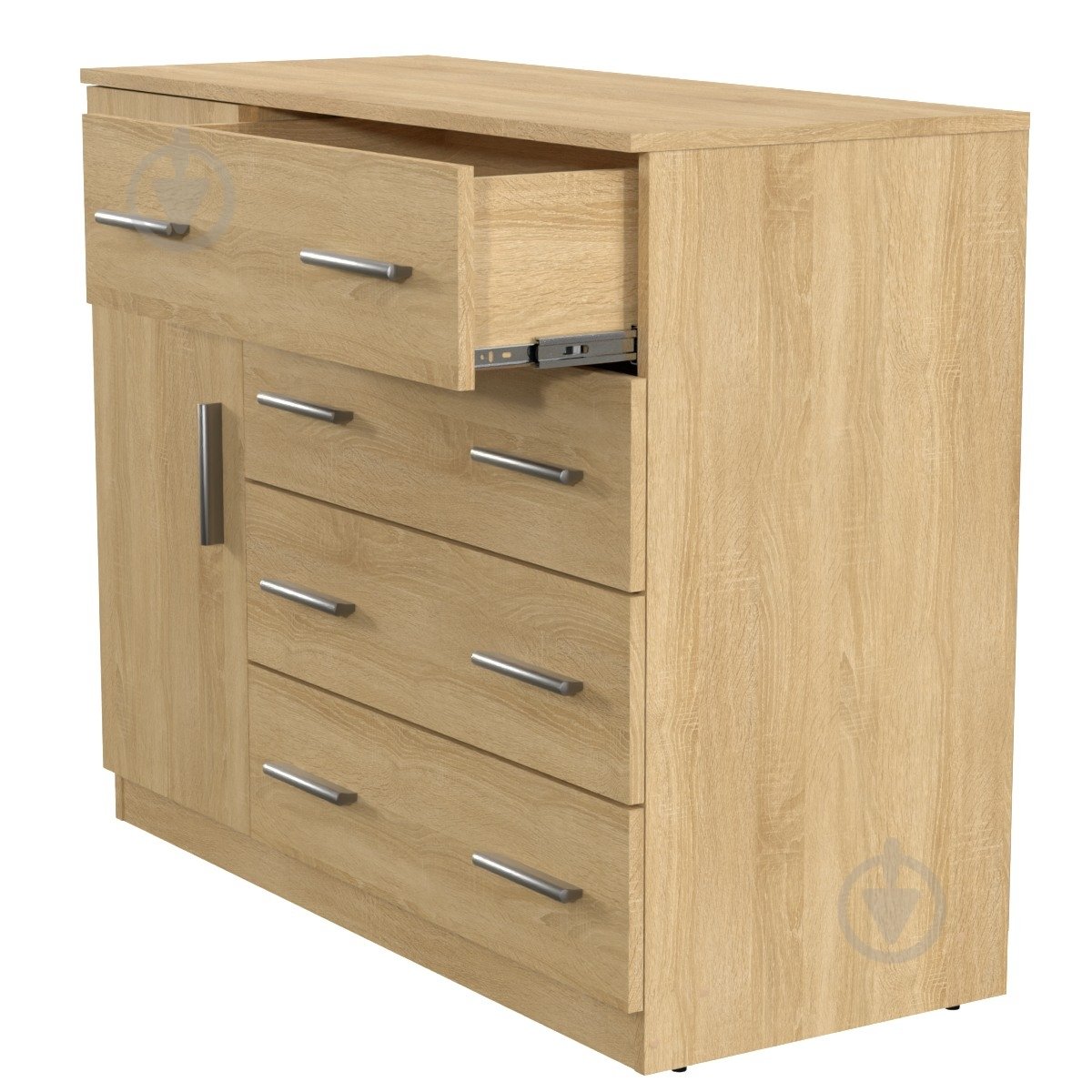 Комод Компанит 4+1Б (П) 1054x849x448 мм дуб сонома/дуб сонома - фото 2