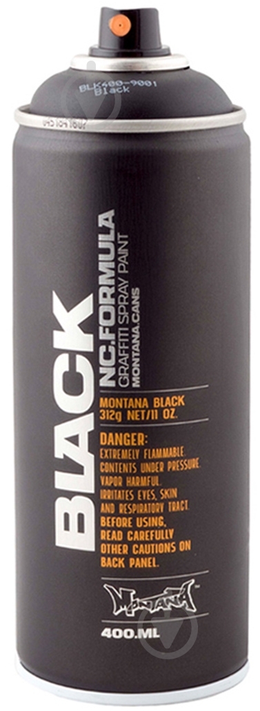 Фарба аерозольна Montana BLACK 9001 черный мат 400 мл - фото 1