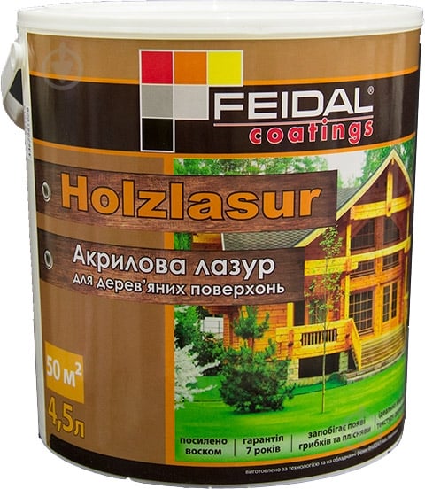 Лазур Feidal Holzlasur горіх шовковистий глянець 4,5 л - фото 2