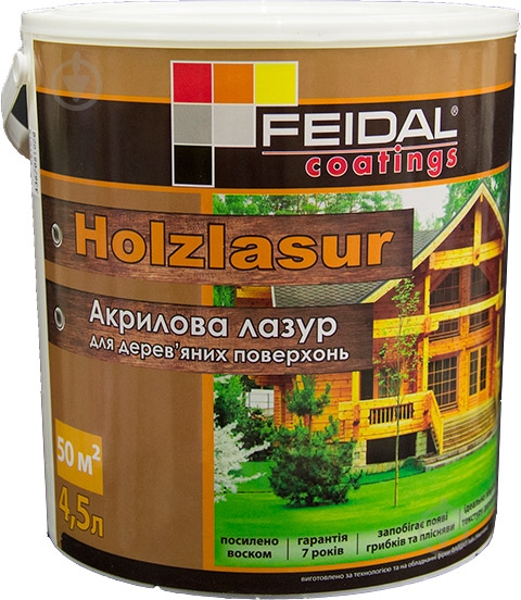 Лазур Feidal Holzlasur орегон шовковистий глянець 4,5 л - фото 2