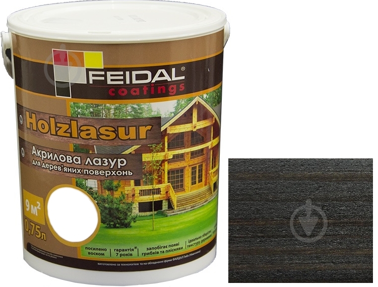 Лазурь Feidal Holzlasur венге шелковистый глянец 0,75 л - фото 1