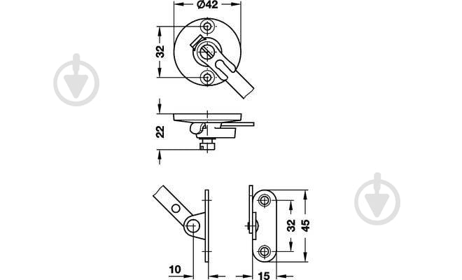 Барный ограничитель Hafele стопорная раскладная 225 мм 365.75.710 - фото 2