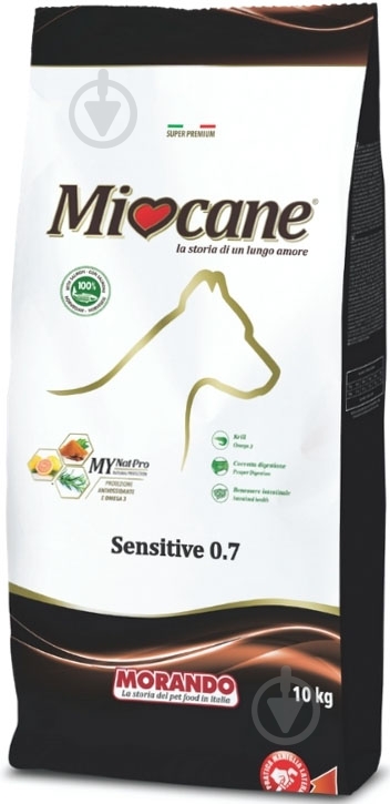 Корм для средних пород Morando MioCane Sensitive для собак средних пород с чувствительным пищеварением, с лососем 10 кг 10 кг - фото 1 Корм для средних пород Morando MioCane Sensitive для собак средних пород с чувствительным пищеварением, с лососем 10 кг 10 кг - фото 1