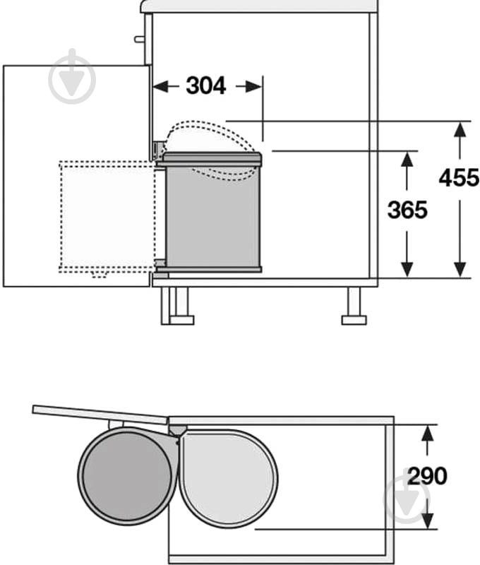 Ведро для мусора Hafele 502.12.023 светло-серое светло-серый 502.12.023 - фото 3