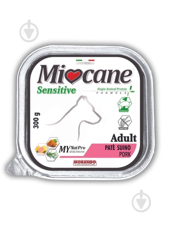 Корм влажный беззерновой Morando Miocane Sensitive Monoprotein для собак прошутто 300 г - фото 1