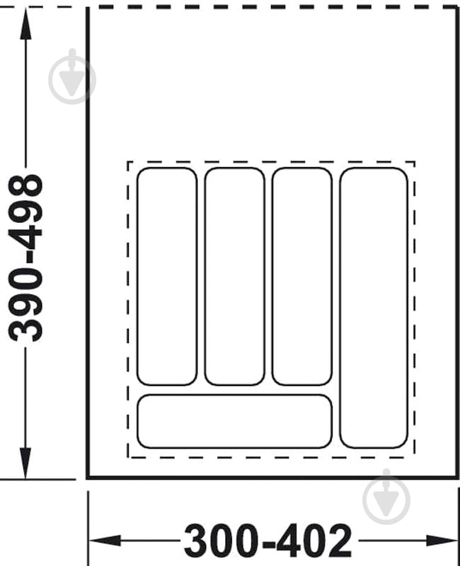 Лоток для столових приборів Hafele 50x40 см антрацит 556.46.304 - фото 3
