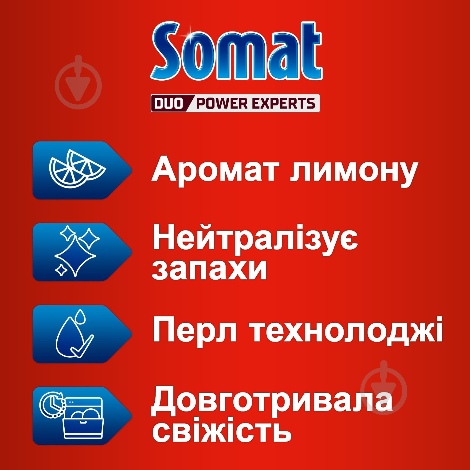 Освіжувач для посудомийних машин Somat Deo Duo-Pearls Lemon & Orange 17 г - фото 2