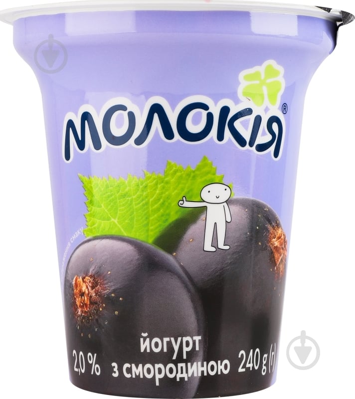 Йогурт ТМ Молокія черная смородина 2% 240 г - фото 1