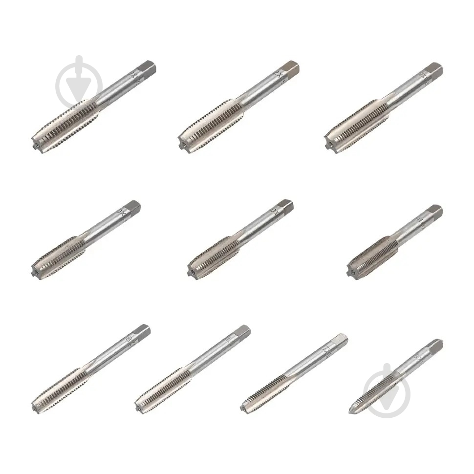 Набор метчиков метрических 10пр.(М6х1.0, М7х1.0, М8х1.0/1.25, М10х1.0/1.25/1.5, М12х1.25/1.5/1.75), в блистере Scheppach 10 шт. SCH-C010-1T - фото 2