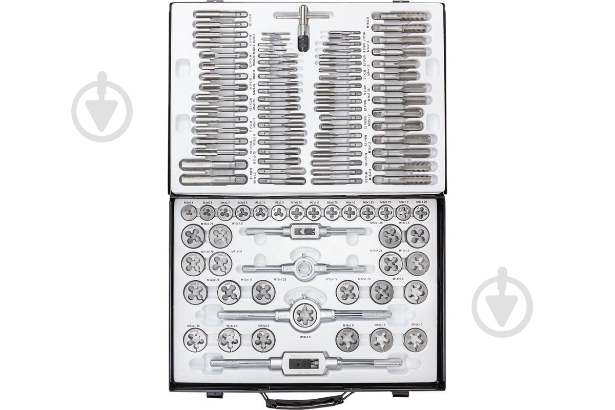 Набор метчиков и плашек метрический, в металлическом кейсе Scheppach 110 шт. SCH-M110-1 - фото 2 Набор метчиков и плашек метрический, в металлическом кейсе Scheppach 110 шт. SCH-M110-1 - фото 2