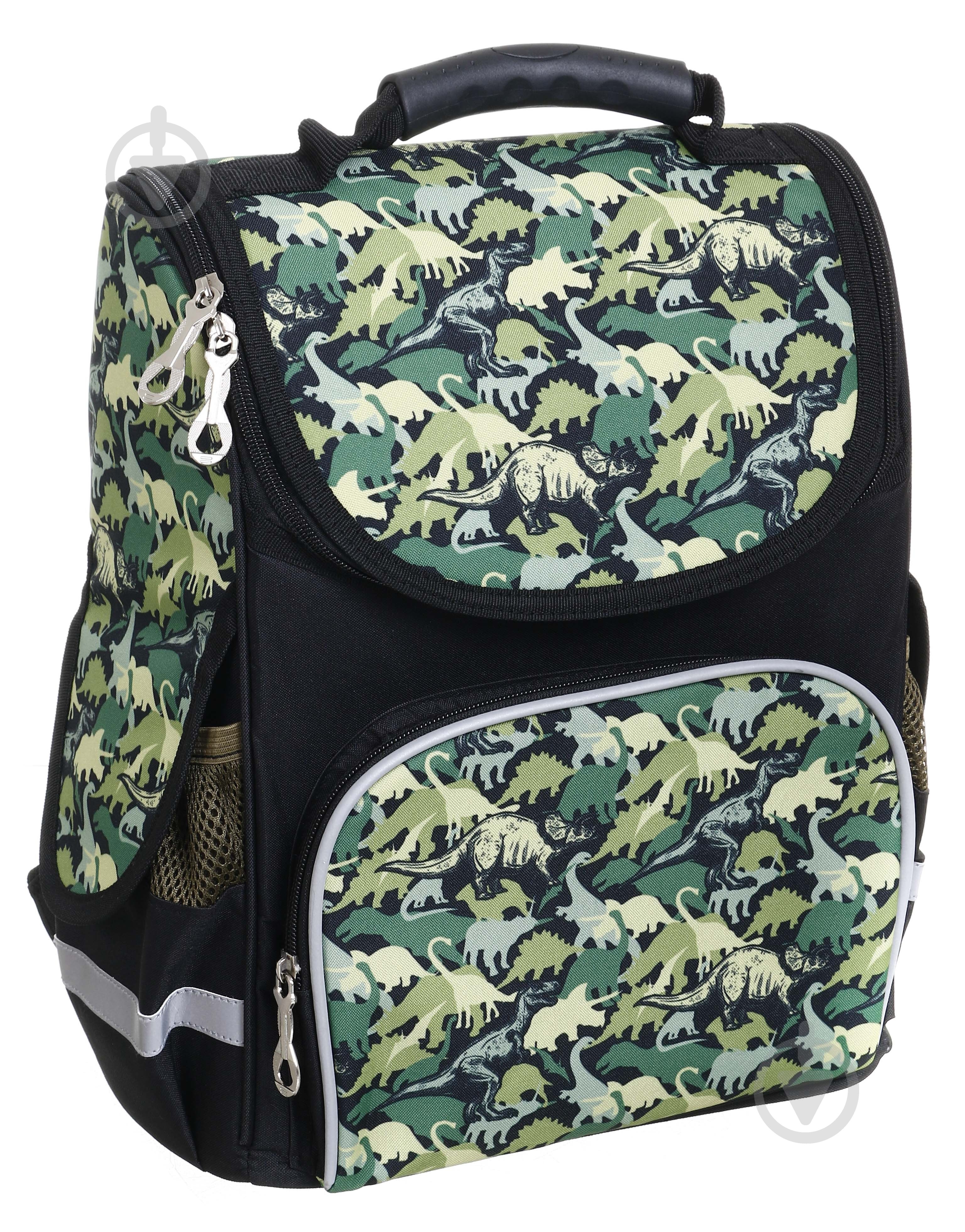 Ранец школьный Nota Bene короб ортопедический Dino динозавр хаки - фото 2 Ранец школьный Nota Bene короб ортопедический Dino динозавр хаки - фото 2