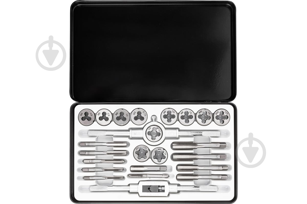 Набор метчиков и плашек метрических, в металлическом кейсе Scheppach 24 шт. SCH-M024-1 - фото 3 Набор метчиков и плашек метрических, в металлическом кейсе Scheppach 24 шт. SCH-M024-1 - фото 3