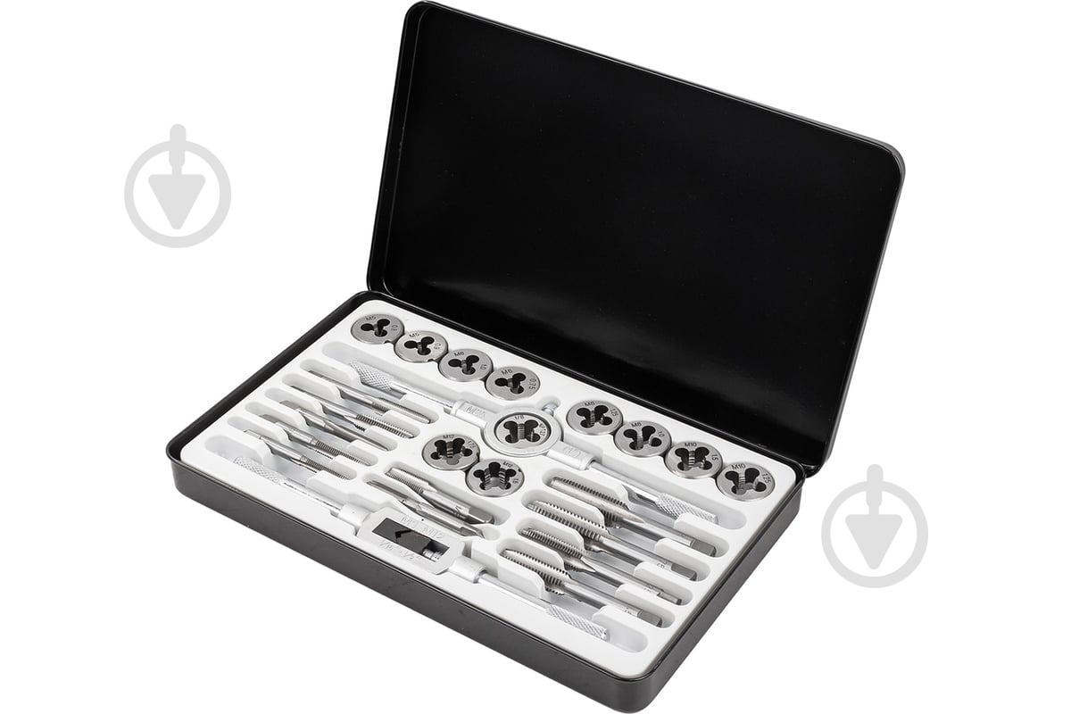 Набор метчиков и плашек метрических, в металлическом кейсе Scheppach 24 шт. SCH-M024-1 - фото 2 Набор метчиков и плашек метрических, в металлическом кейсе Scheppach 24 шт. SCH-M024-1 - фото 2