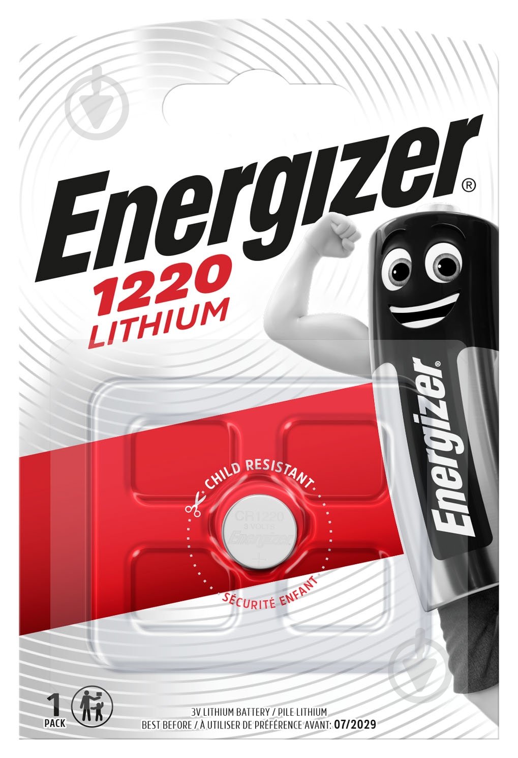 Батарейка Energizer Lithium CR1220 1 шт. (Е300843803) - фото 1