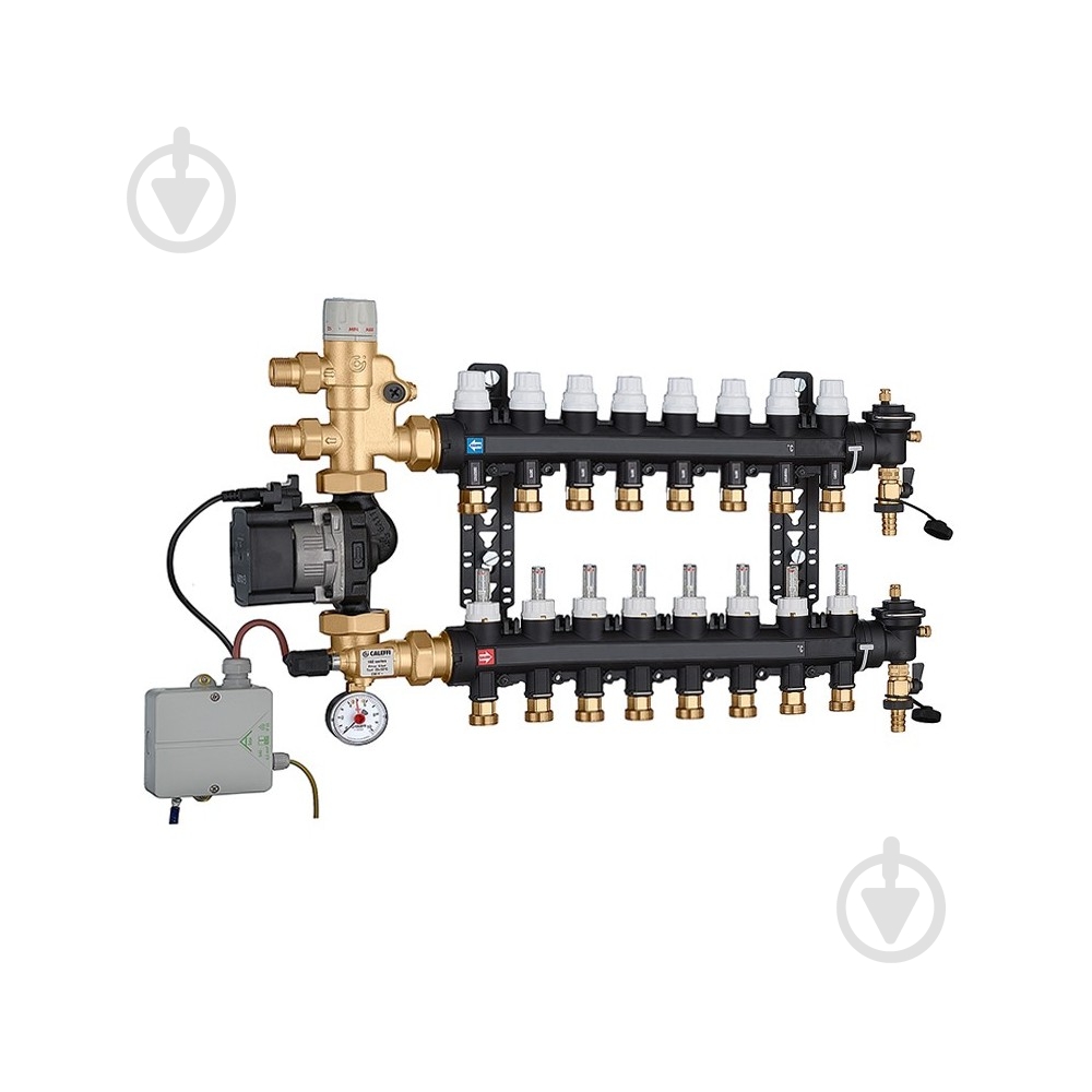Коллектор Caleffi 1825H5 (технополимер) + смес. группа и насос UPS 25-60 3 / 4 "3 x 8 x 3/4" С - фото 1 Коллектор Caleffi 1825H5 (технополимер) + смес. группа и насос UPS 25-60 3 / 4 "3 x 8 x 3/4" С - фото 1
