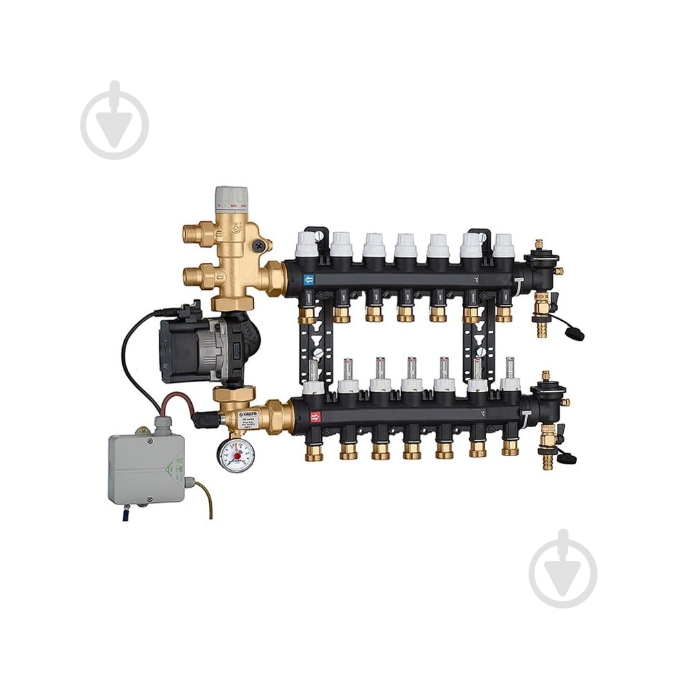Коллектор Caleffi 1825G5 (технополимер) + смес. группа и насос UPS 25-60 3 / 4 "3 x 7 x 3/4" С - фото 1 Коллектор Caleffi 1825G5 (технополимер) + смес. группа и насос UPS 25-60 3 / 4 "3 x 7 x 3/4" С - фото 1